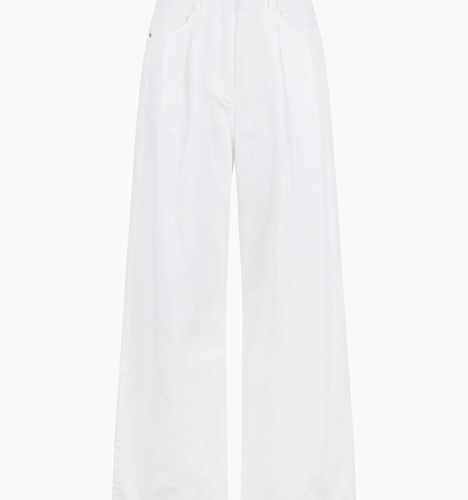 Pantaloni palazzo in denim color bianco - Palazzo - Bianco | Sisley K image number 1